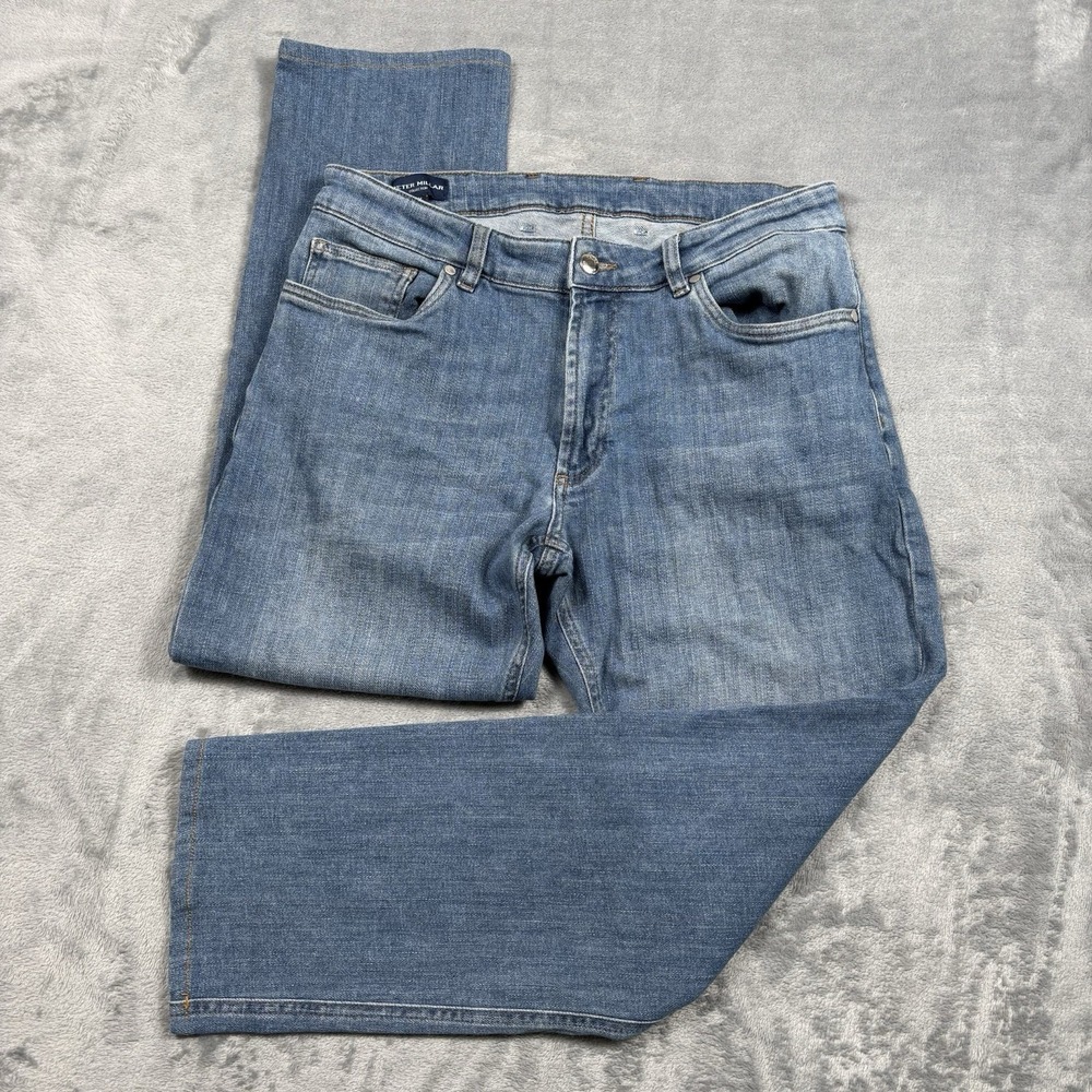 Peter Millar Collection Jeans Mens 34x27 Blue Denim Straight Leg Stretch